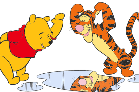 Vector Reflect Clipart Clip Art Black And White Stock - Winnie The Pooh Puddles (450x300)
