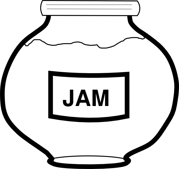 Jelly Jello Outline Clip Art At Clker Com - Jam Jar Clipart Black And White (600x566)