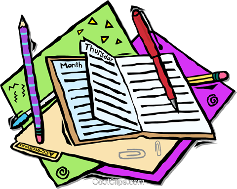 Daily Planner Royalty Free Vector Clip Art Illustration - Scheduling Clip Art (480x383)