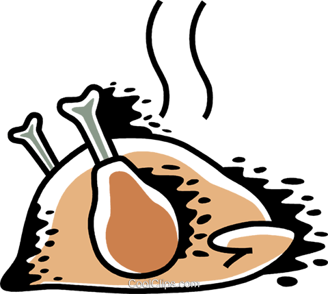 Roast Turkey Royalty Free Vector Clip Art Illustration - Roast Turkey Royalty Free Vector Clip Art Illustration (480x429)