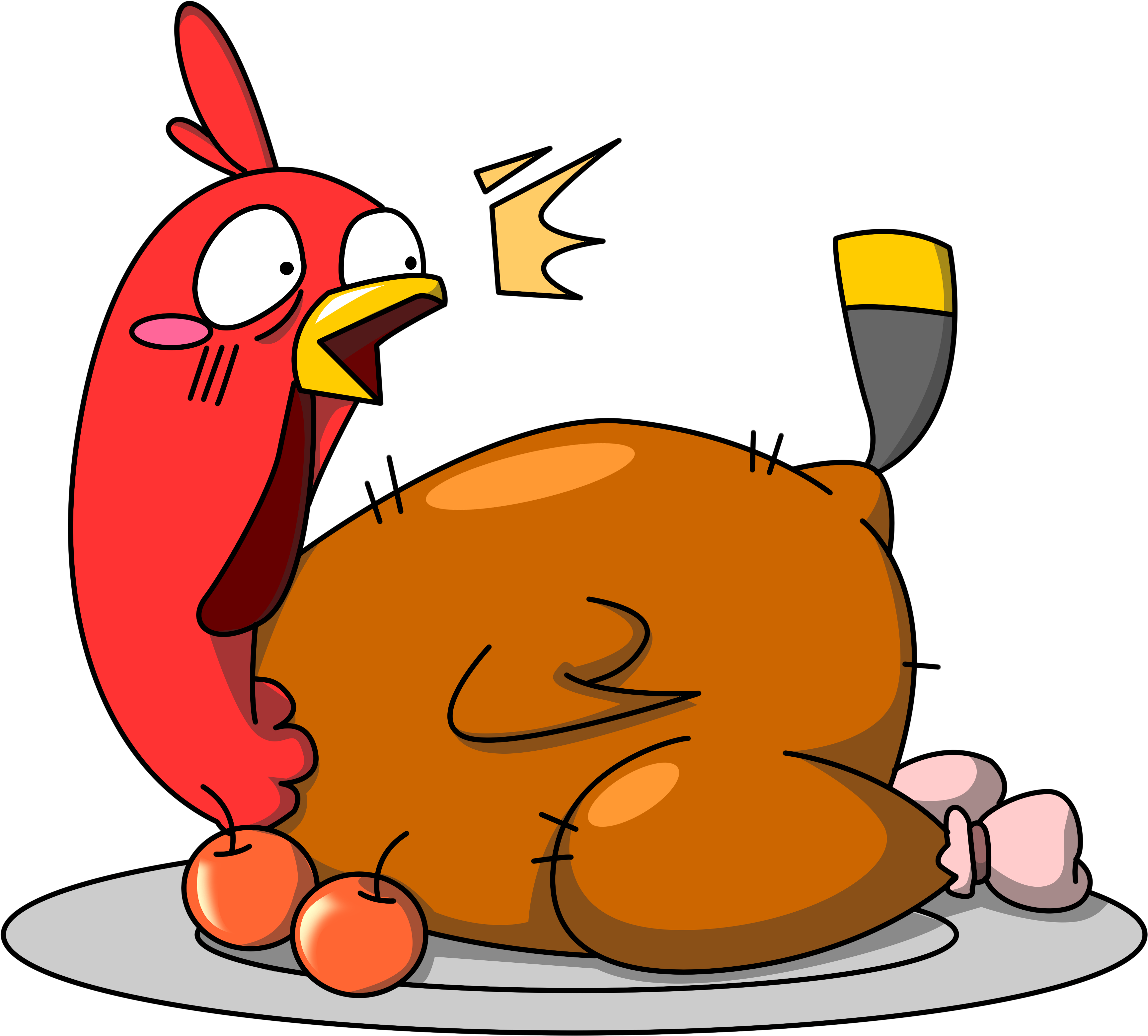 Drawing Turkey Roast Clip Art Transparent Stock - Pavo Asado Accion De Gracias (4134x4134)