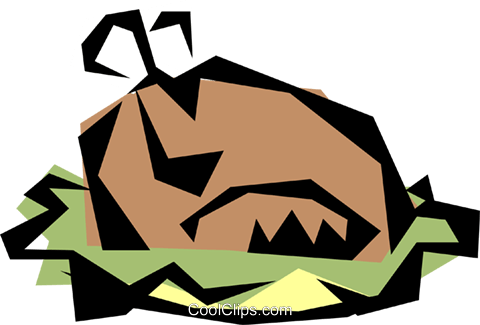 Roast Turkey Royalty Free Vector Clip Art Illustration - Roast Turkey Royalty Free Vector Clip Art Illustration (480x325)