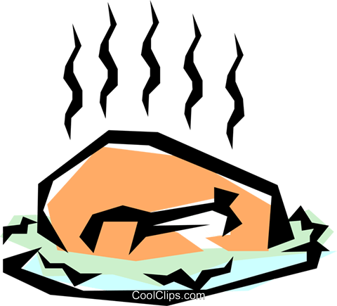 Roast Turkey Royalty Free Vector Clip Art Illustration - Roast Turkey (480x435)