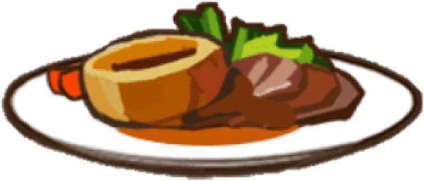 Beef Clipart Roast Beef - Cartoon Roast Beef And Yorkshire Pudding (640x480)