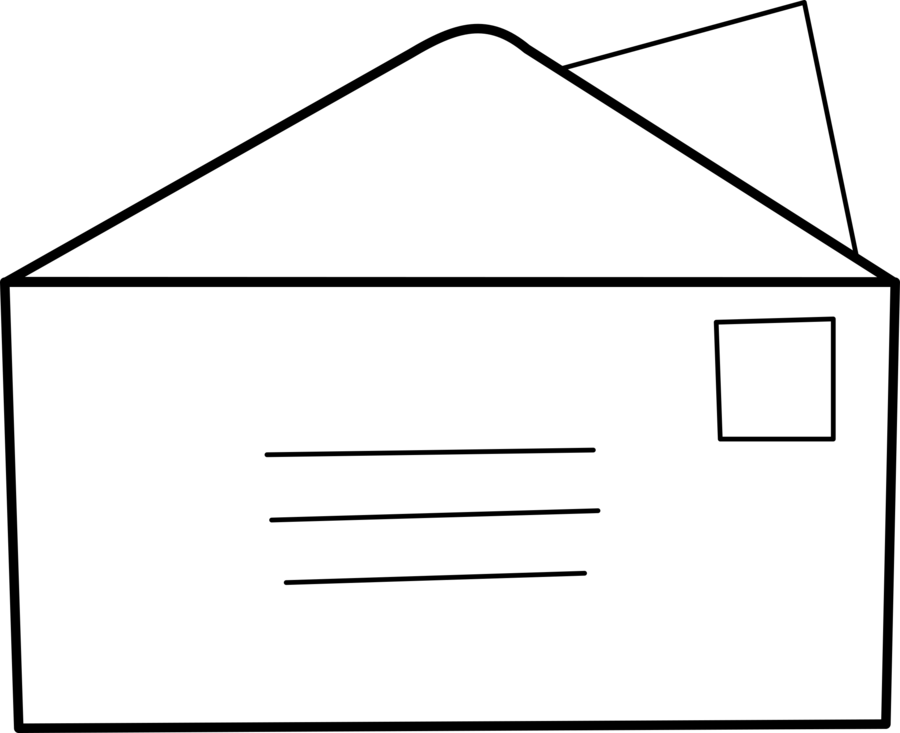 Clip Art Of Letter Clipart Clip Art - Clipart Black And White Envelope (900x733)