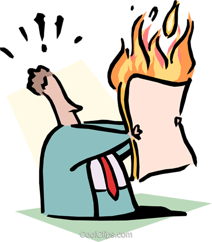 Hot Material Royalty Free Vector Clip Art Illustration - Paper On Fire Cartoon (421x480)