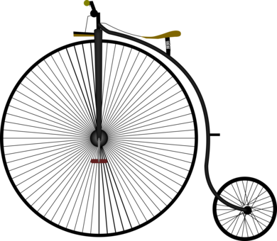 Bicycle Wheels Penny-farthing Bicycle Frames Velocipede - Penny Farthing Bike Png (390x340)