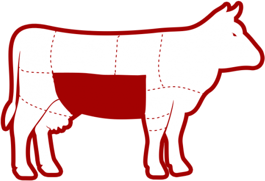 Graphic Transparent Library Side Of Cuts Campicarn - Dairy Cow (553x370)