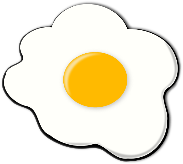Fried Egg Clipart - Cartoon Sunny Side Up Egg (618x559)