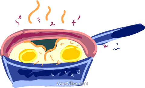 Frying Pan With Eggs Royalty Free Vector Clip Art Illustration - Frying Pan With Eggs Royalty Free Vector Clip Art Illustration (480x291)