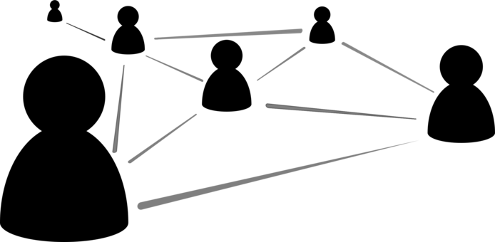 Computer Network Diagram Internet Computer Icons Download - Networking Clipart Black And White (694x340)