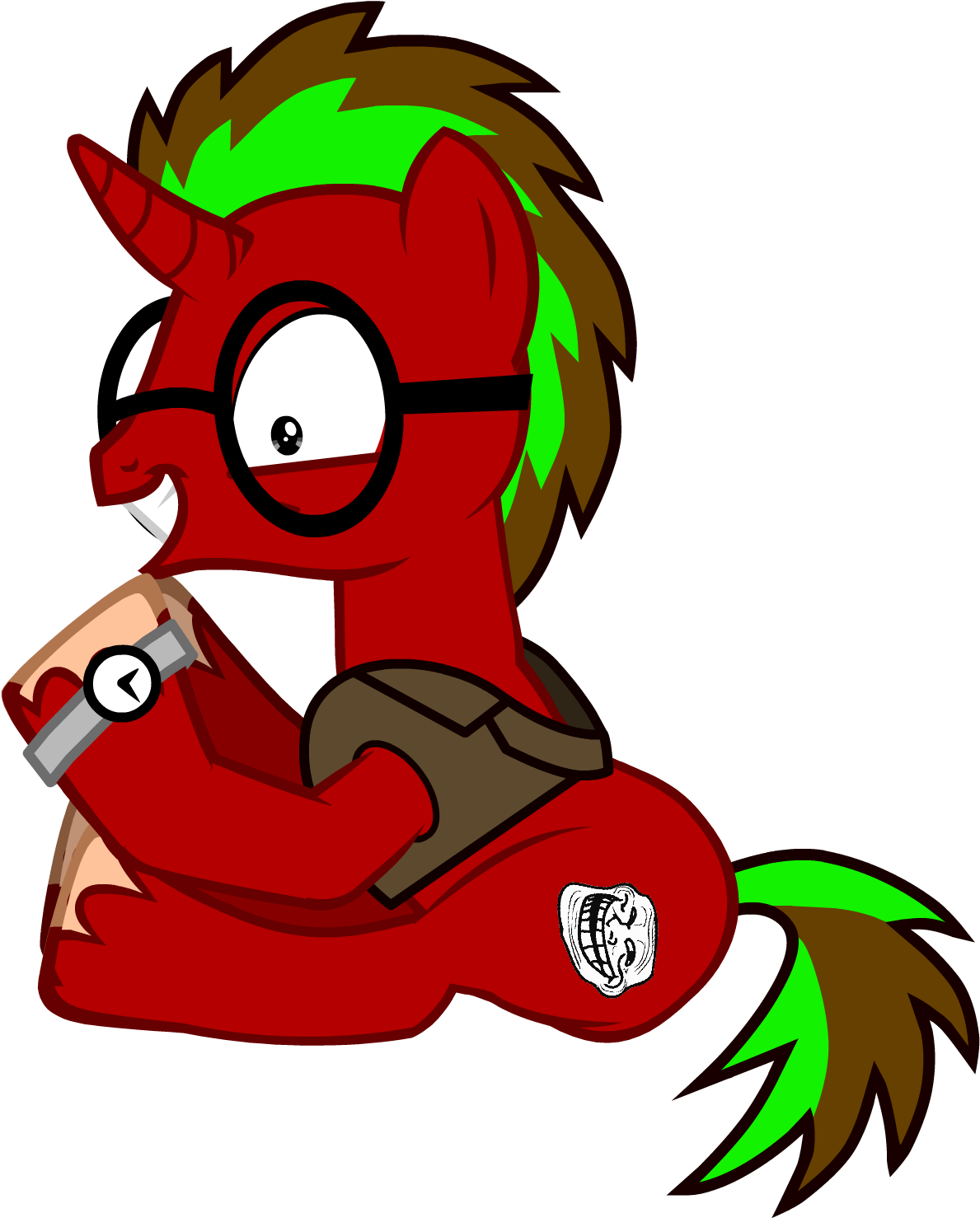 Vest And Hair To Imitate Dr - Cartoon (1435x1556)