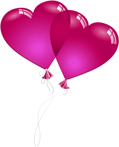Png Royalty Free Download Heart Baloons Png Clipart - Pink Heart Balloon Clipart (496x600)