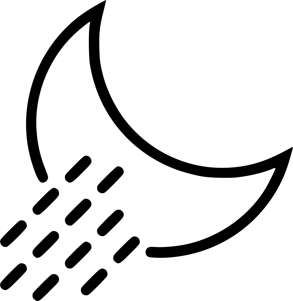 Nighttime Rain Comments - Moon Outline Png (952x980)
