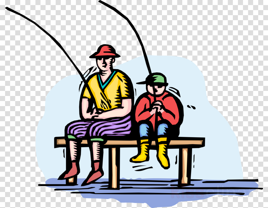 Clip Art Clipart Clip Art - Pai E Filho Vetor Pescaria (900x700)