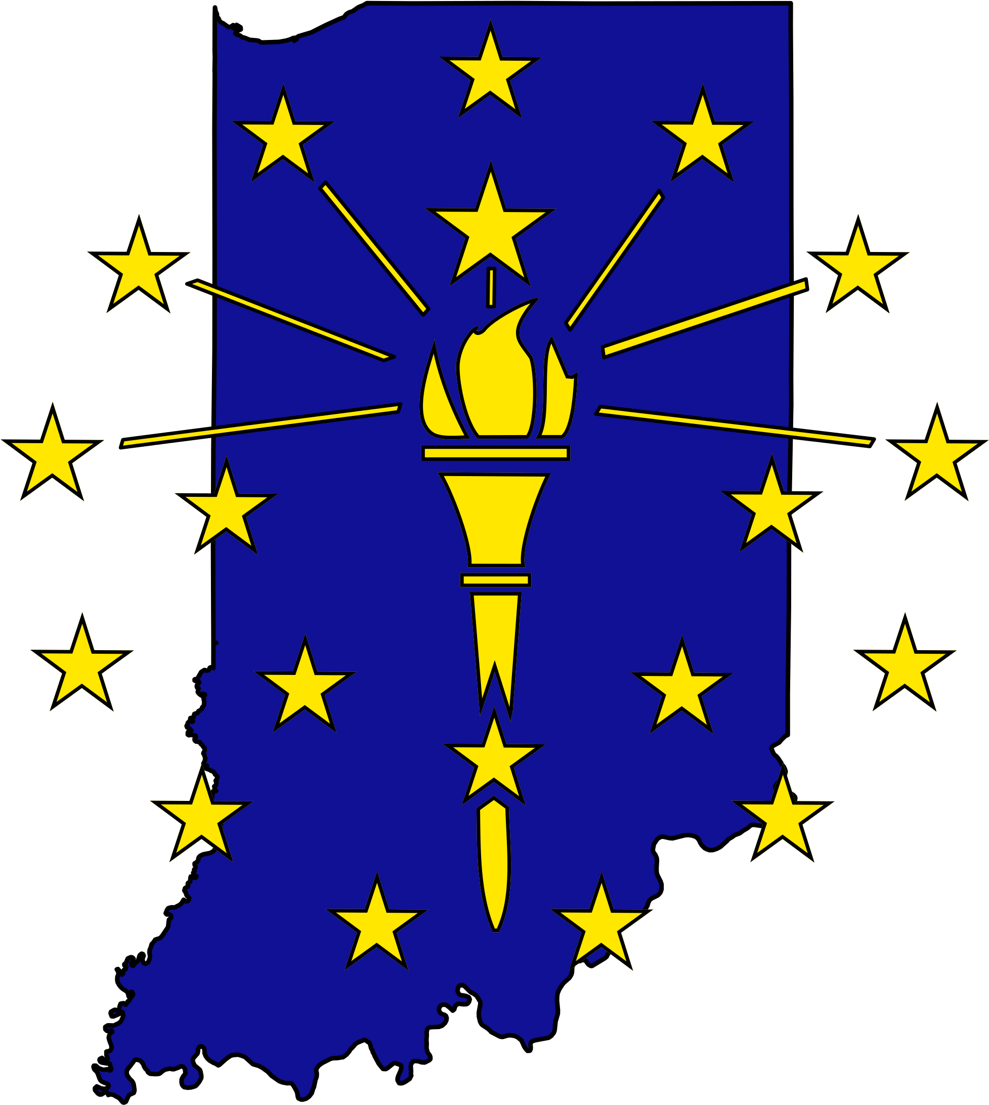 Open - Indiana State Flag Logo (2000x2217)
