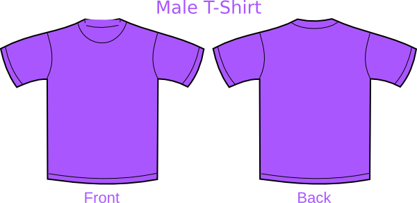 Plain T Clip Art - Purple Blank T Shirt (600x292)