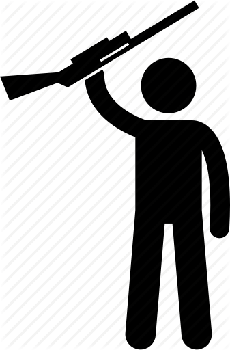 Hunter Vector Skeet Shooting - Stick Figures Holding Guns (337x512)