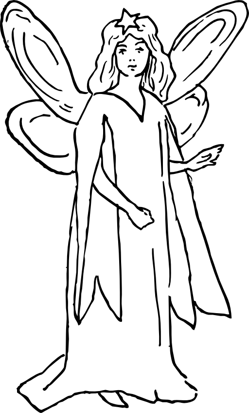 A Character Representing Hope Clipart - Ausmalbild Feen (512x848)