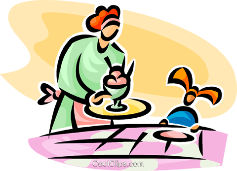 Girl Receiving An Ice Cream Treat Royalty Free Vector - Girl Receiving An Ice Cream Treat Royalty Free Vector (480x347)