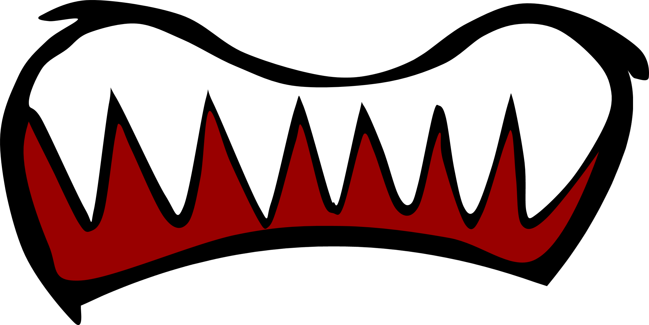 Scary Clipart Cloudy Clipart Scary Cloudy Scary Transparent - Scared Mouth Png (2072x1040)