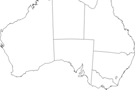 Clip Art Royalty Free Stock Map Line Full Hd - Blank Map Of Australia (450x300)