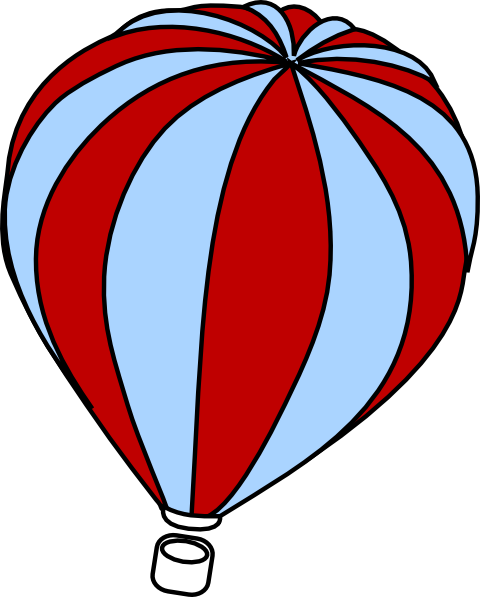 Hot Air Balloon Blue And Red (480x597)