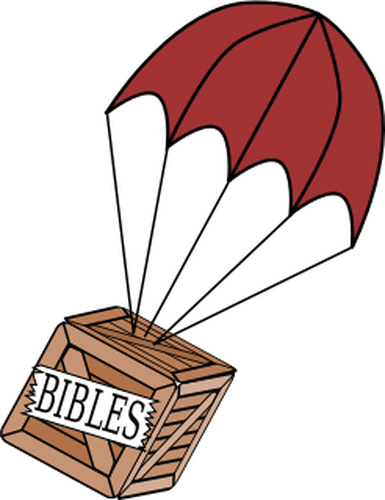 Parachute Clipart Svg - Box With Parachute Png (385x500)