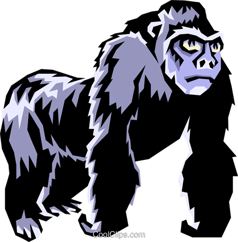 Gorillas Royalty Free Vector Clip Art Illustration - Hunter Valley Junior Rugby League (472x480)