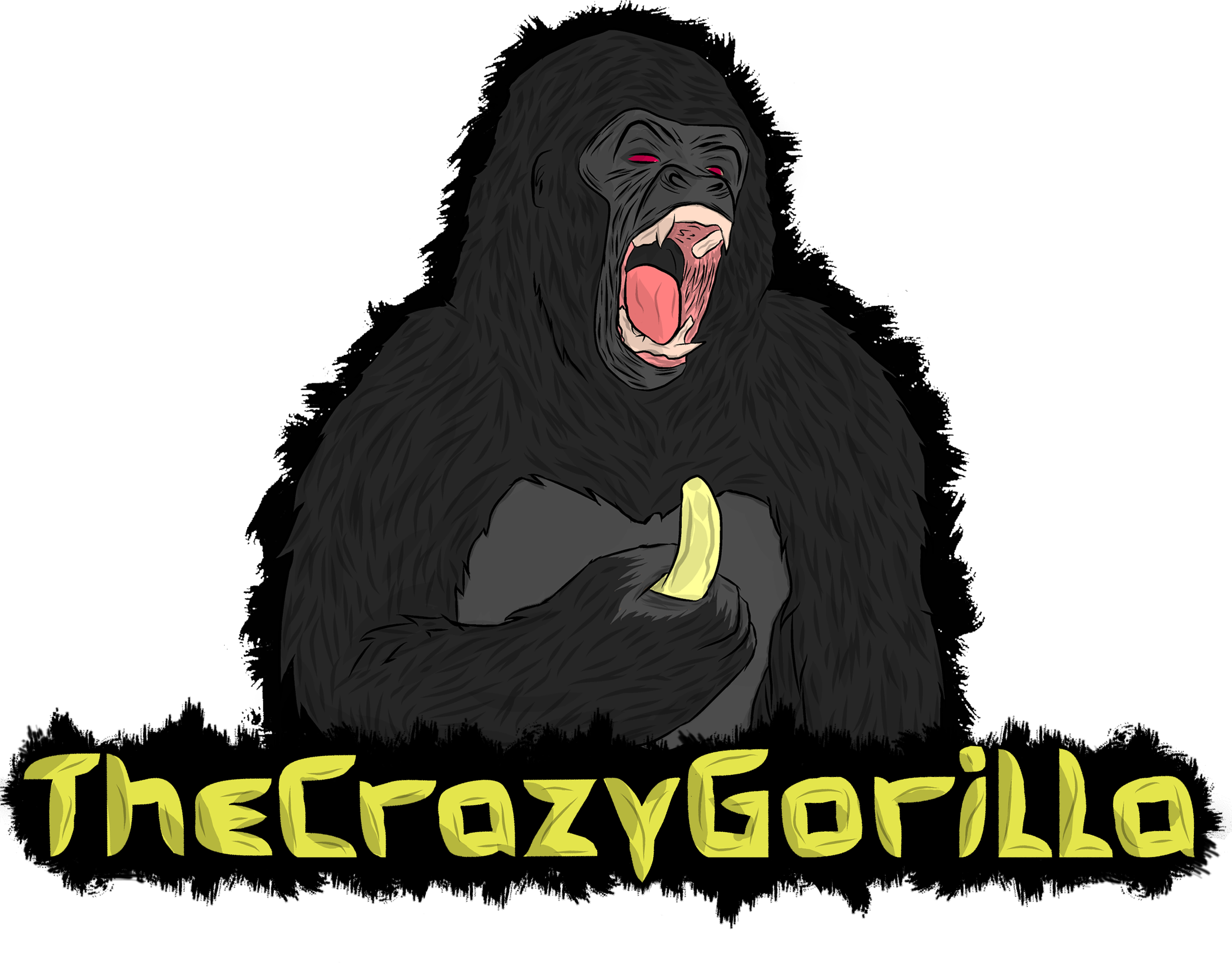 Crazy Clipart Gorilla - Crazy Gorilla (2480x1937)
