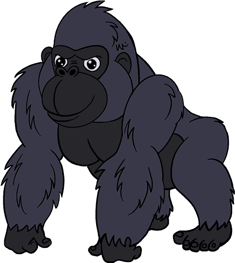 Clip Art Black And White Download Gorilla Cartoon Drawing - Clip Art Black And White Download Gorilla Cartoon Drawing (678x600)