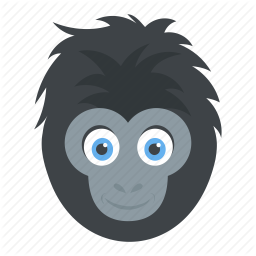 Banner Library Stock Animal By Vectors Market Head - Animated Gorilla Head (512x512)