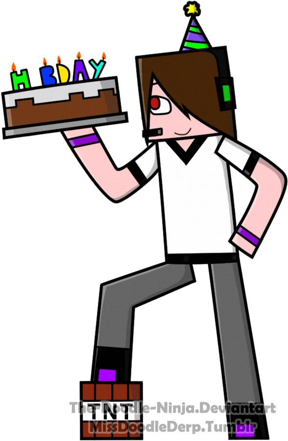 Minecraft Drawing Birthday Transprent - Рисованный Арт Человека Майнкрафт (637x950)