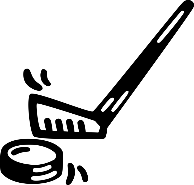 Hockey Stick And Puck Royalty Free Vector Clip Art - Ice Hockey (735x700)