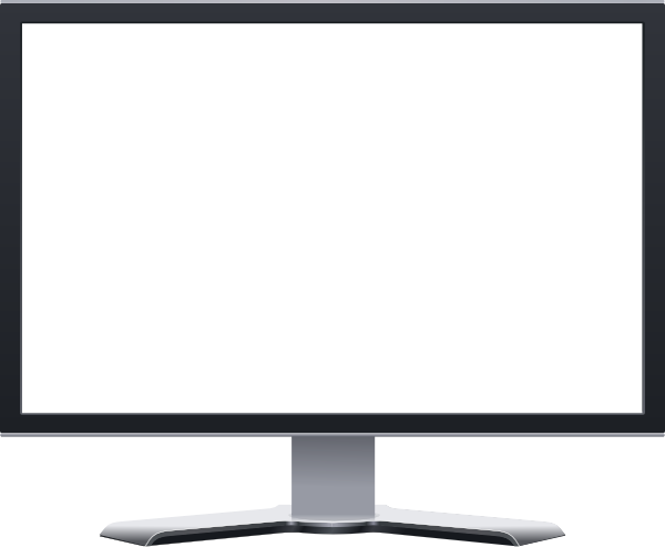 Computer Monitor Blank Clip Art - Blank Computer Screen Png (600x493)