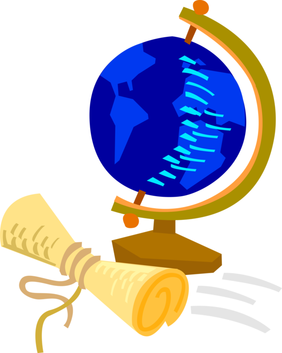 Vector Illustration Of Geography Scale Model Terrestrial - October 12 Columbus Day (559x700)