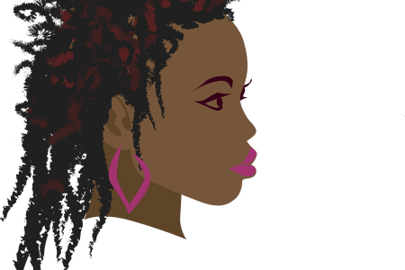 Clipart Royalty Free Library Afro Transparent Svg - Head Silhouette Silhouette Woman Png Face Braids (450x300)