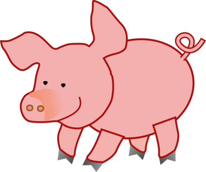 Guinea Pig Giant Panda Cuteness Download - Pink Pig Clipart (407x340)