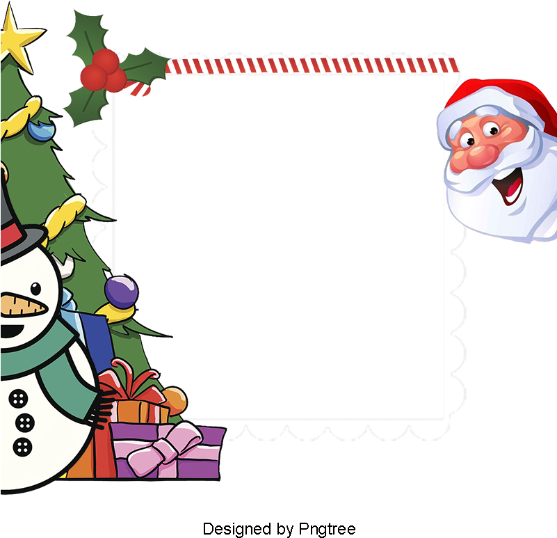 Christmas Border, Santa Claus, Snowman, Christmas Png - Moldura De Papai Noel (800x800)