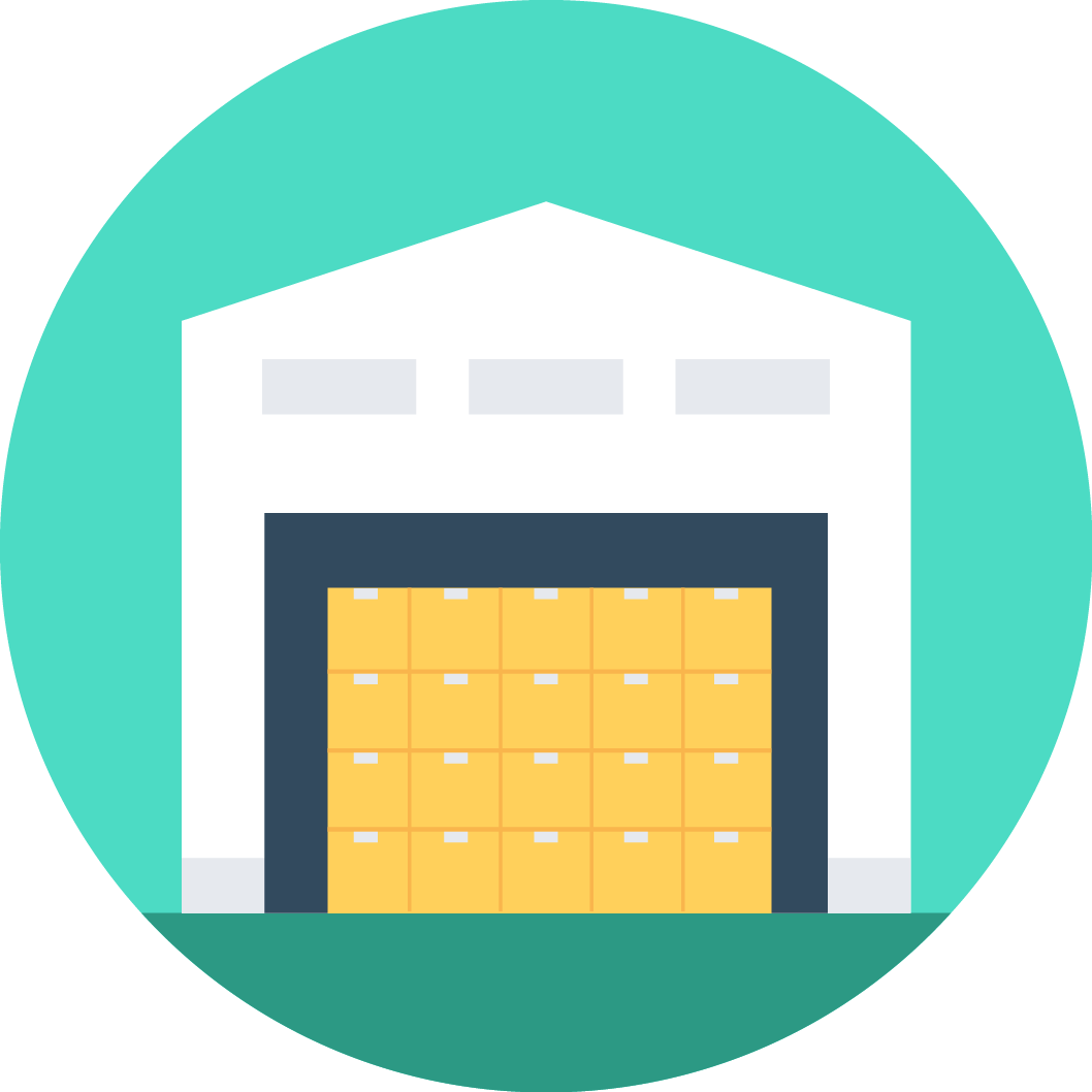 Inventory Management - Data Warehouse Flat Icon (1058x1058)