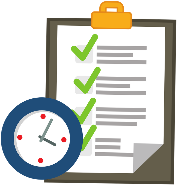 Icon Showing Clock And Inventory Checklist - Class Policies (800x800)