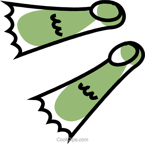 Flippers Royalty Free Vector Clip Art Illustration - Beach (480x476)