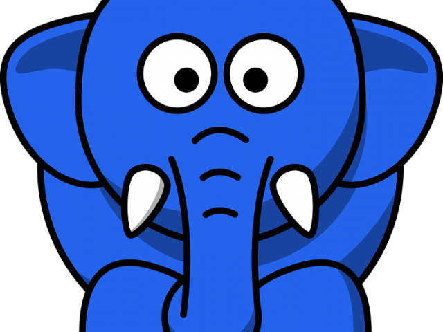 Baby Animal Clipart Blue Elephant - Cartoon Elephant (640x480)