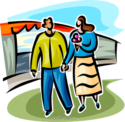 Couple On A Date Royalty Free Vector Clip Art Illustration - Cartoon (480x465)