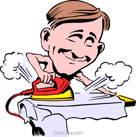 Cartoon Date Royalty Free Vector Clip Art Illustration - Ironing Clothes Clip Art (479x480)