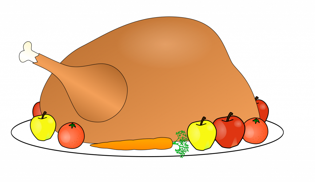 Happy Thanksgiving Clipart - Turkey Thanksgiving Food Cartoon (1024x591)