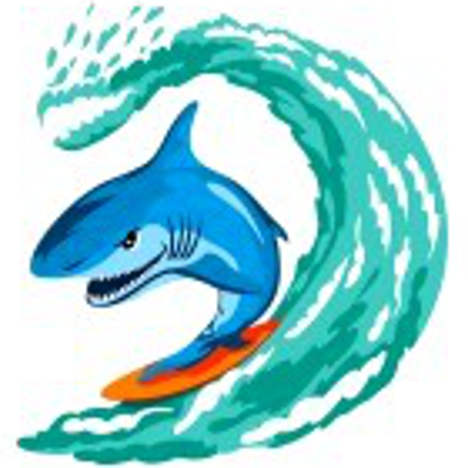 Cartoon Shark Cute Transparent Background Clipart Shark - Sharks In Waves Cartoons (512x512)