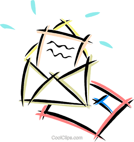 Letters/envelopes Royalty Free Vector Clip Art Illustration - Letter (453x480)