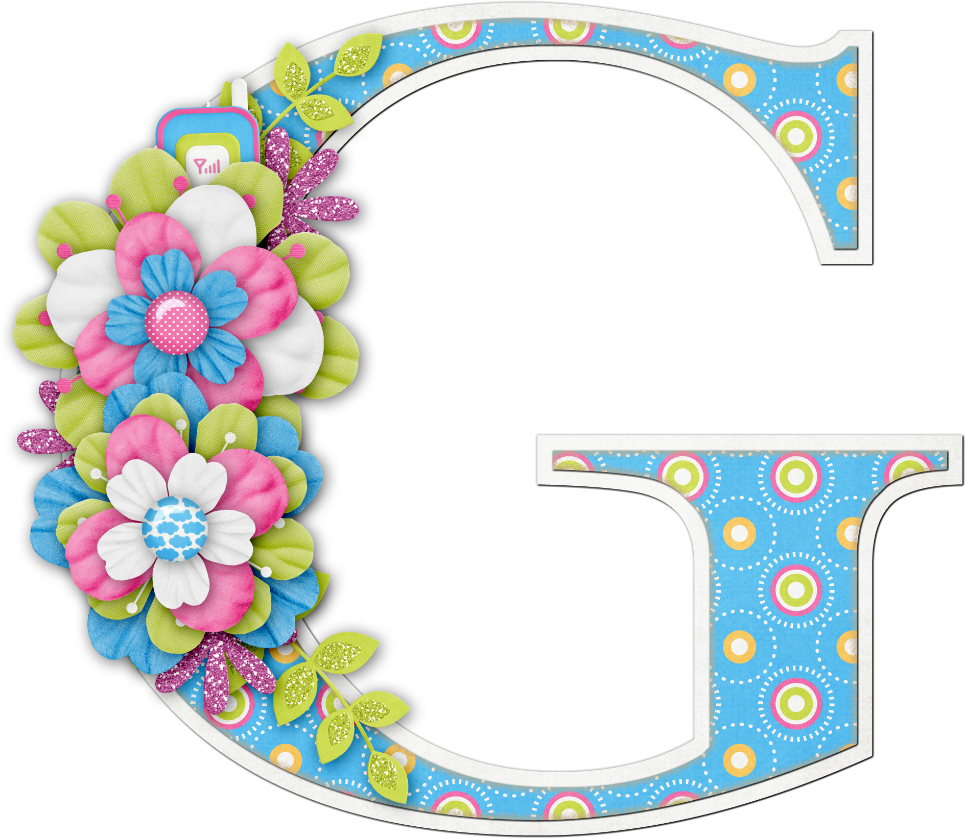 Alfabeto Colores Y Flores - Flower Letter G Png (2000x2000)