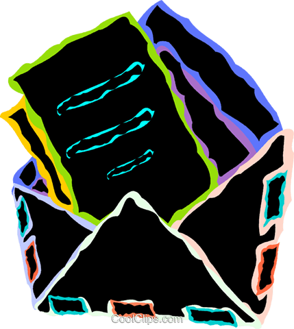 Letters/envelopes Royalty Free Vector Clip Art Illustration - Illustration (429x480)